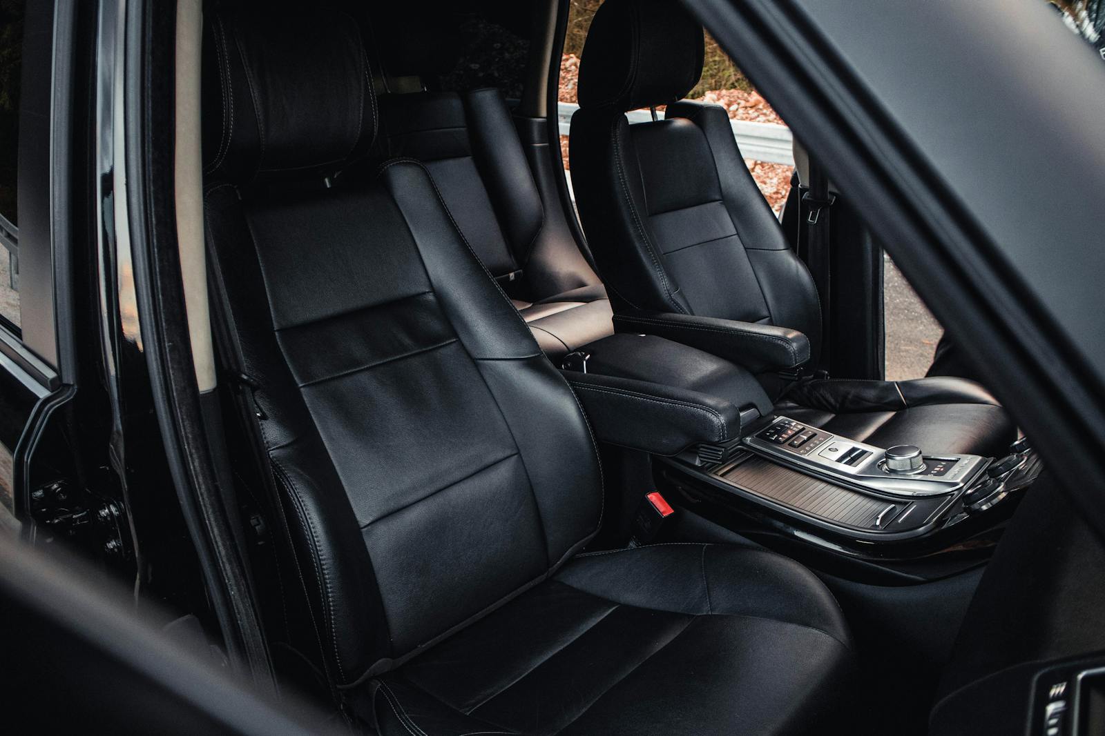 Luxury SUV black leather interior