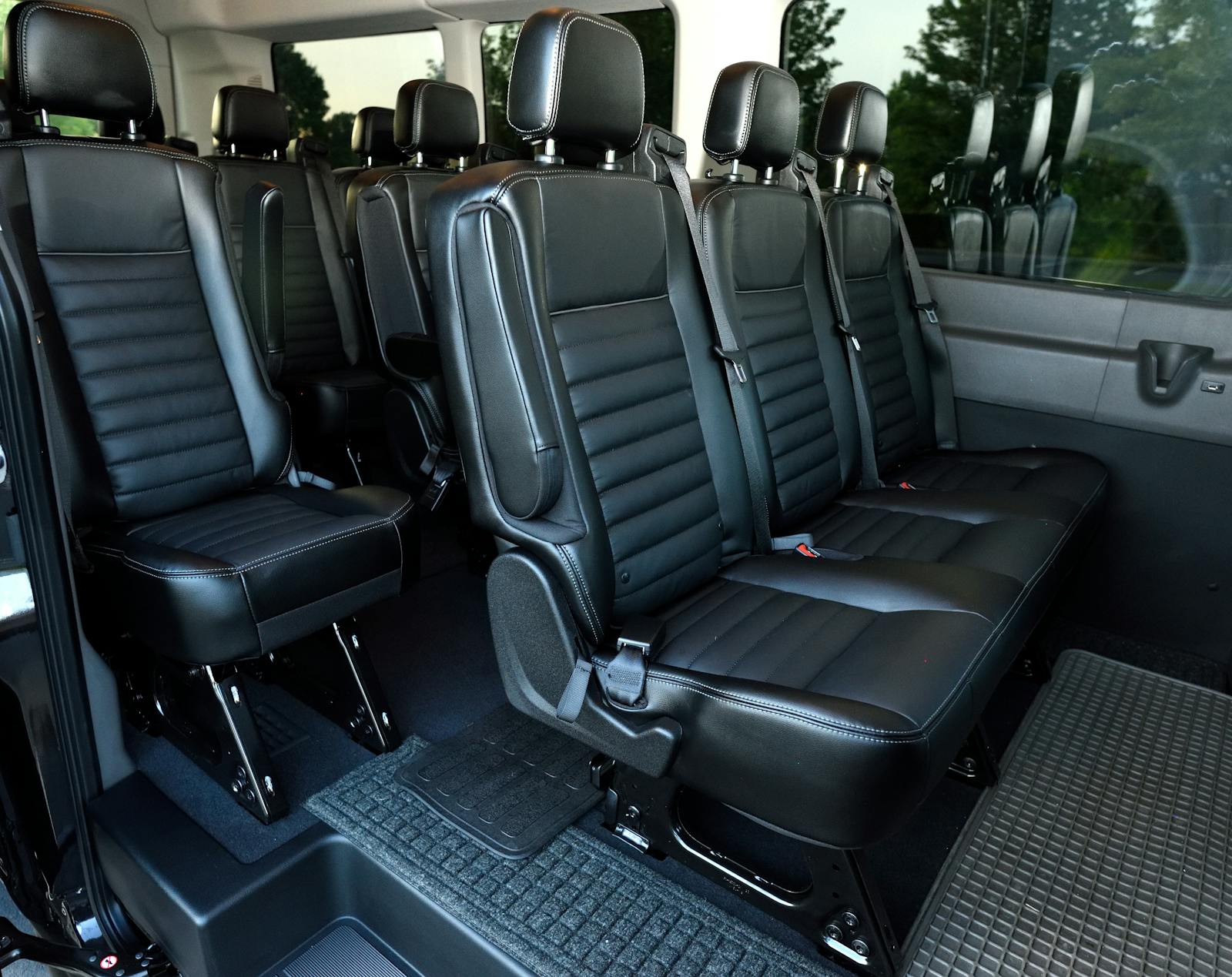 Ford Transit passenger van interior leather seating
